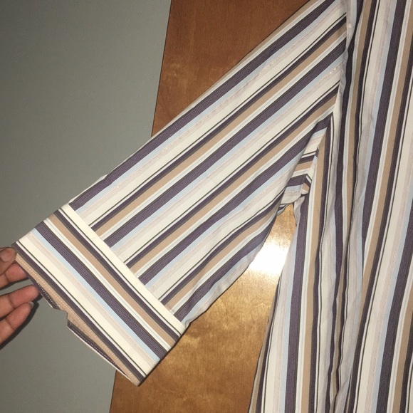 XL Multicolor Striped George Women’s Shirt - Picture 3 of 6